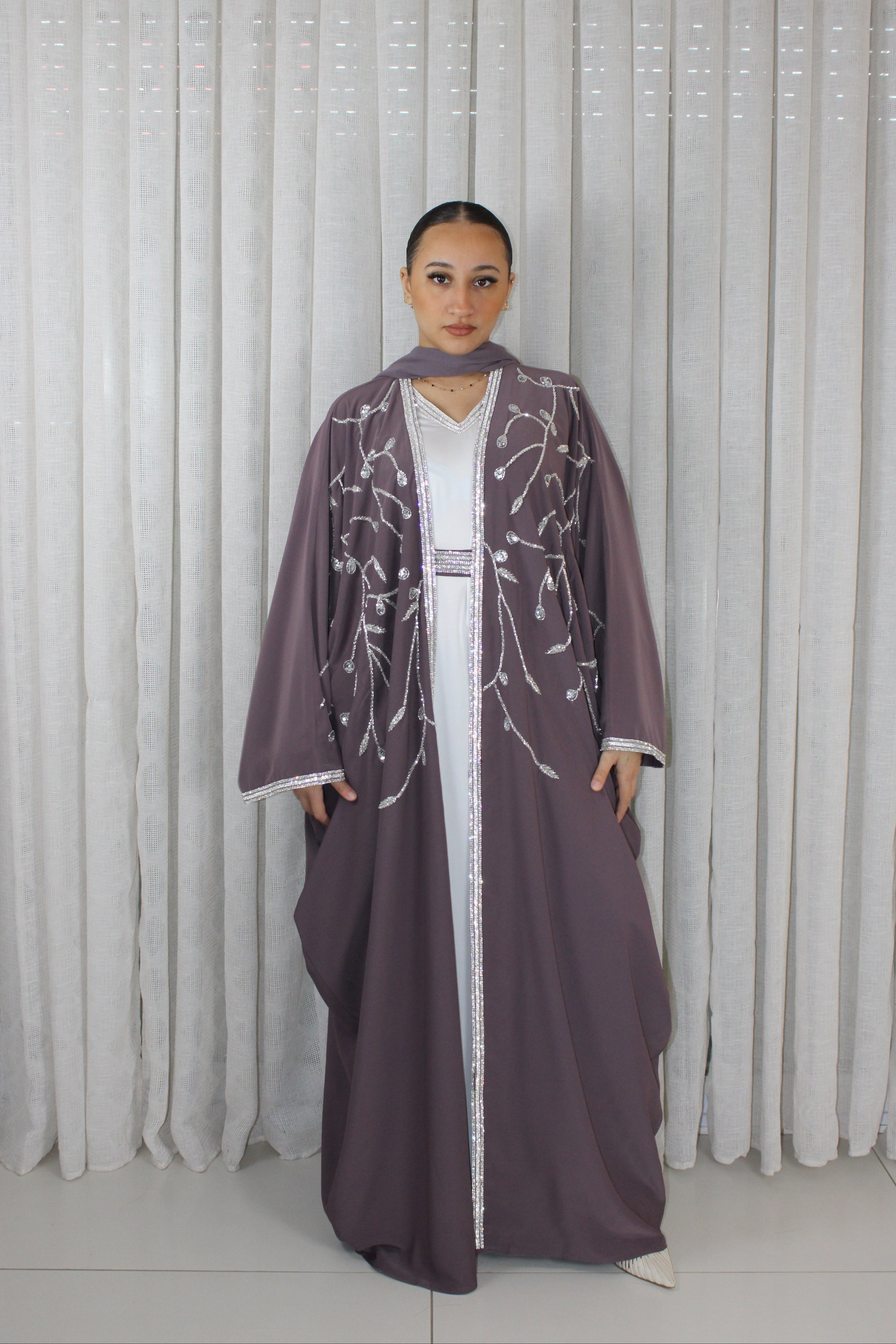 ABAYA IRIM MAUVE