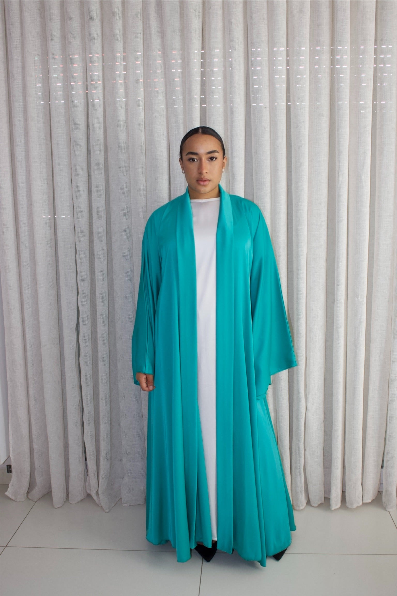 ABAYA MANAR VERT TURQUOISE
