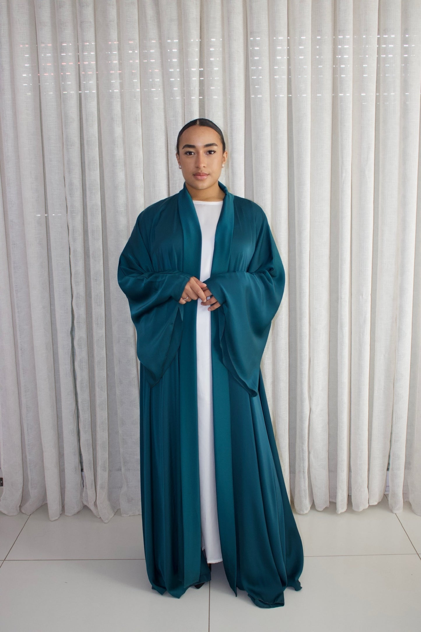 ABAYA MANAR BLEU CANARD