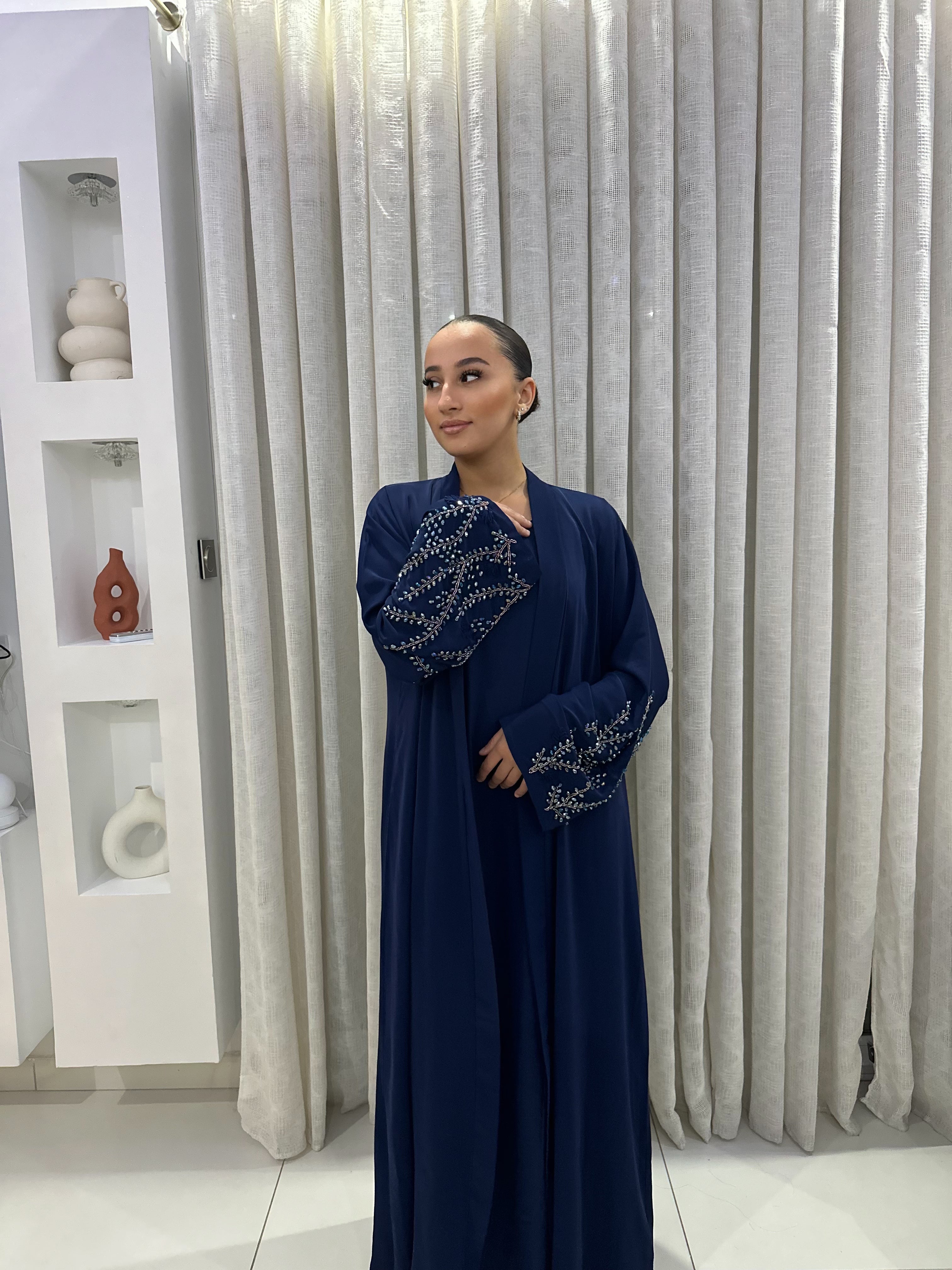ABAYA LOUDJEYNE BLEUE