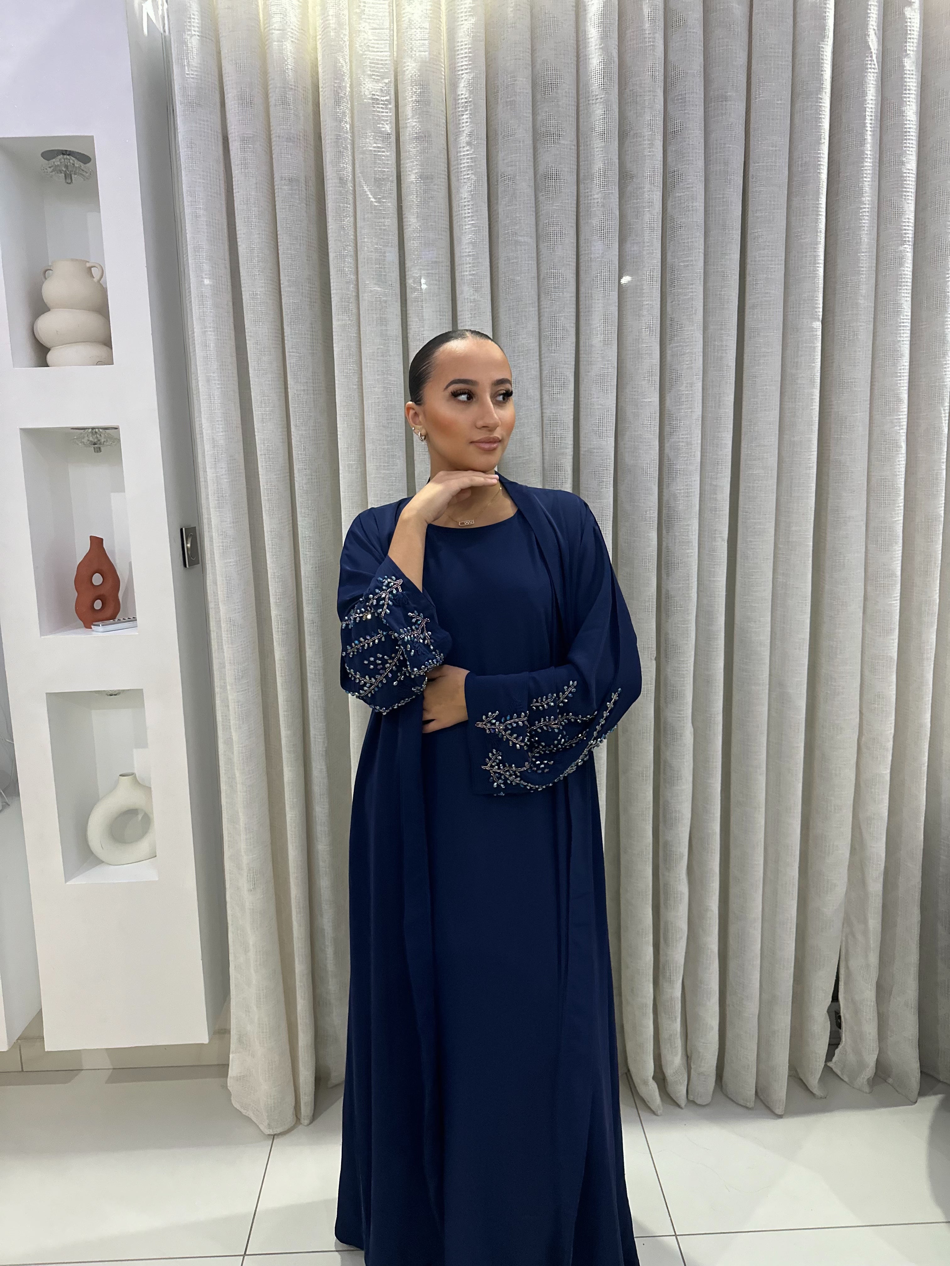 ABAYA LOUDJEYNE BLEUE