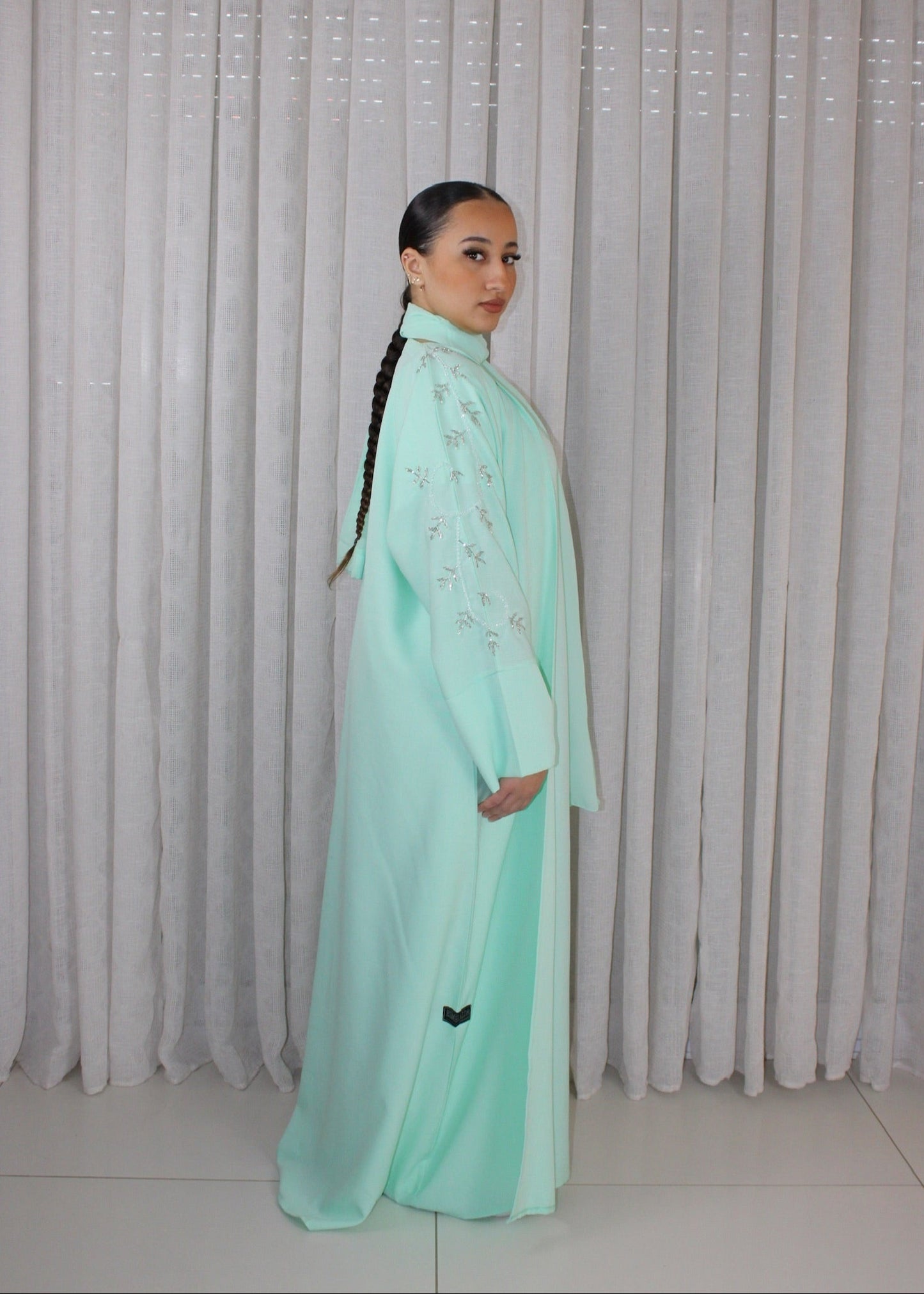 ABAYA SALMA VERT MENTHE