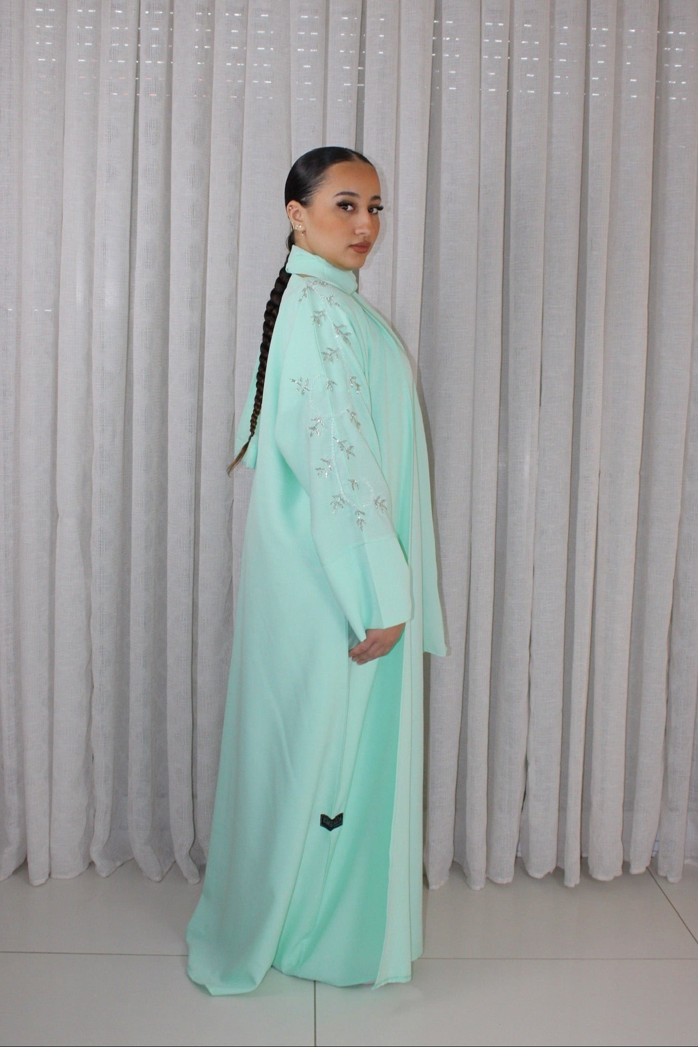 ABAYA SALMA VERT MENTHE