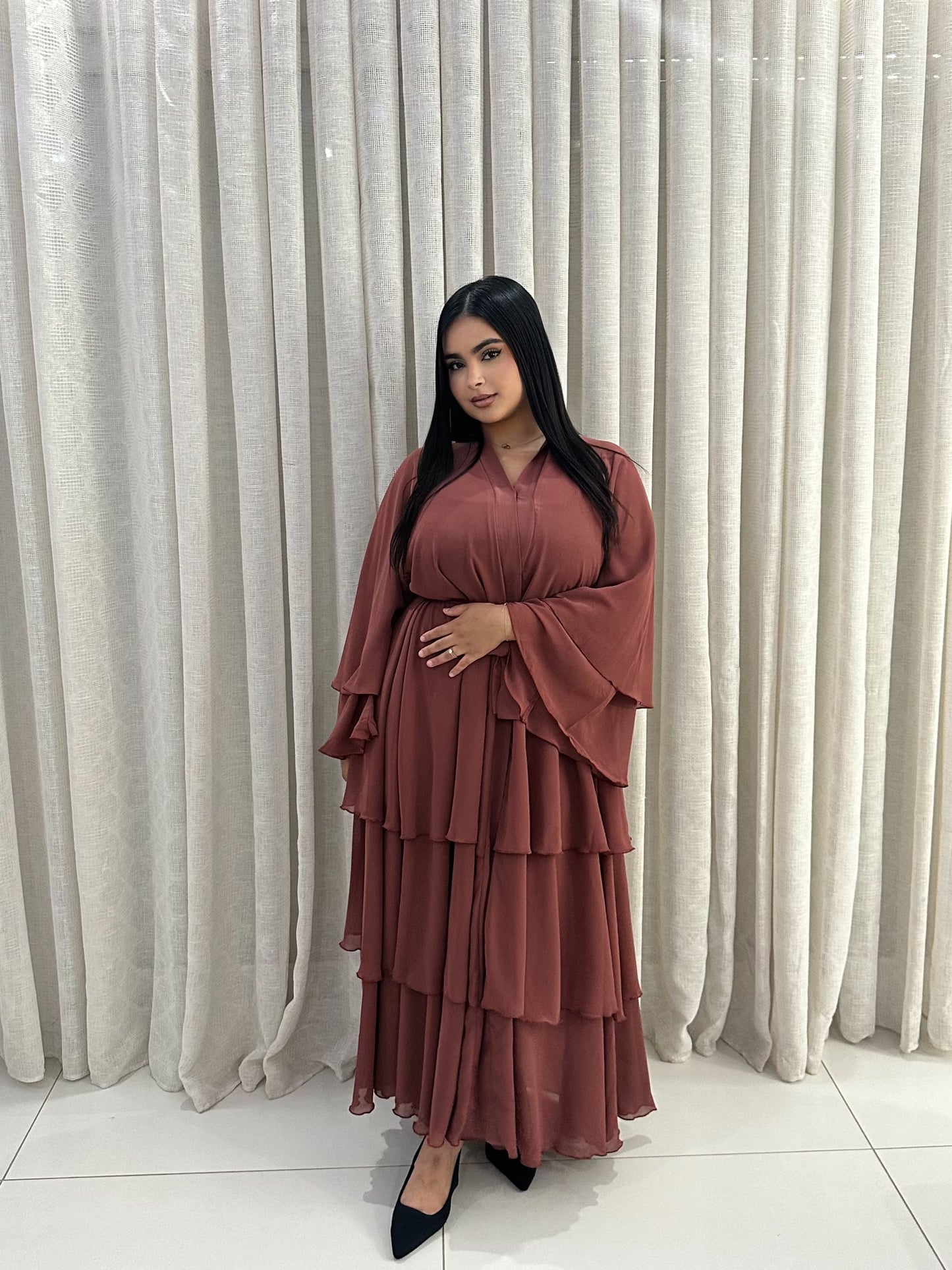 ABAYA HAFSA VIEUX ROSE