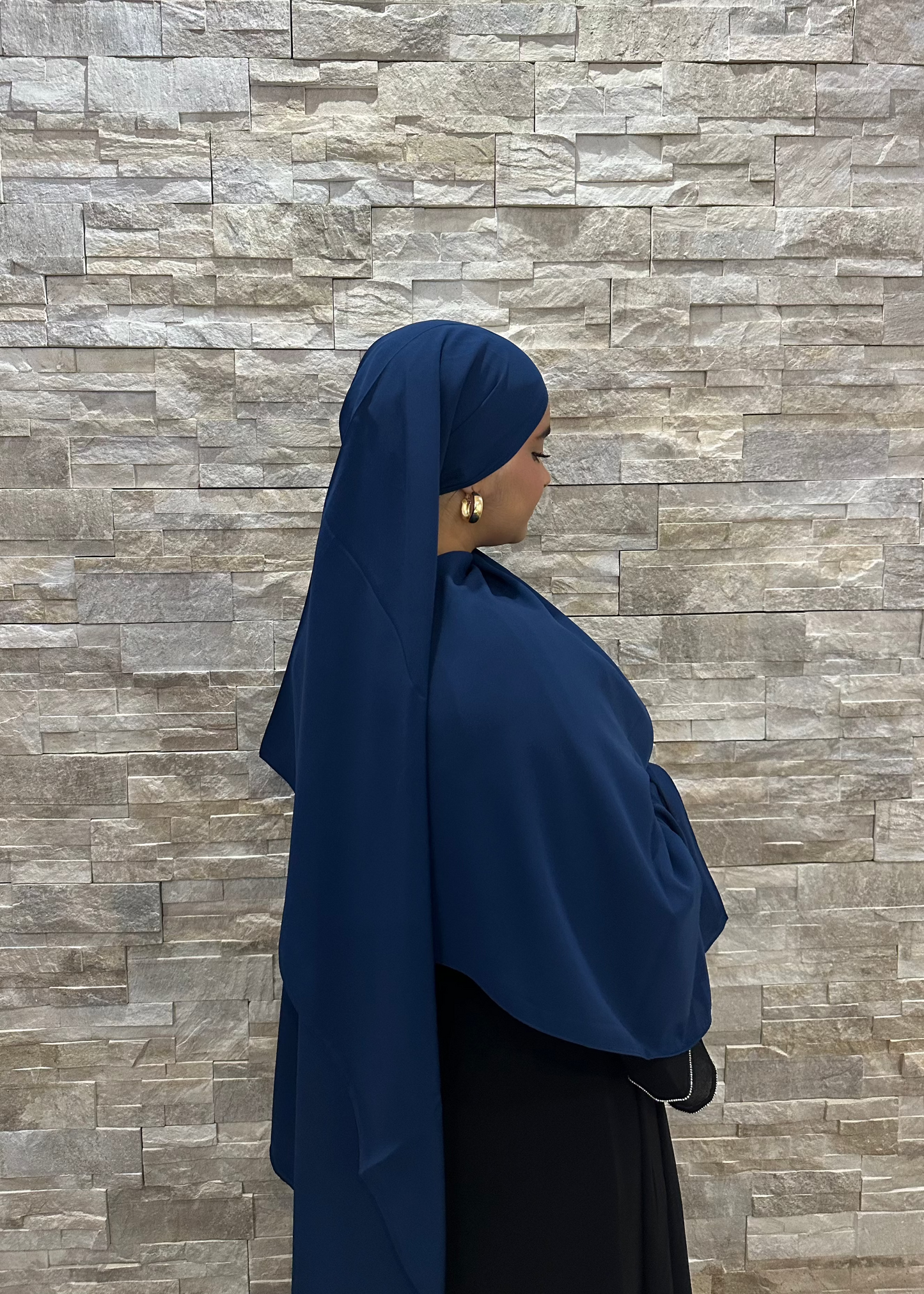 HIJAB EN SOIE DE MÉDINE - BLEU MARINE
