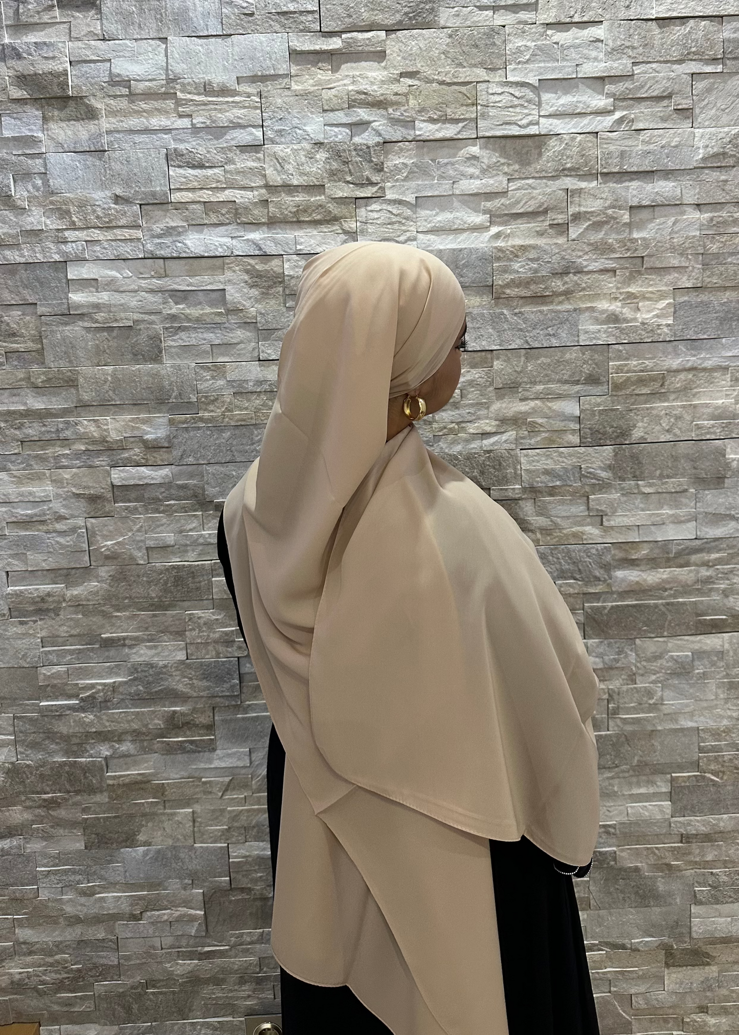 HIJAB EN SOIE DE MÉDINE - BEIGE CLAIR