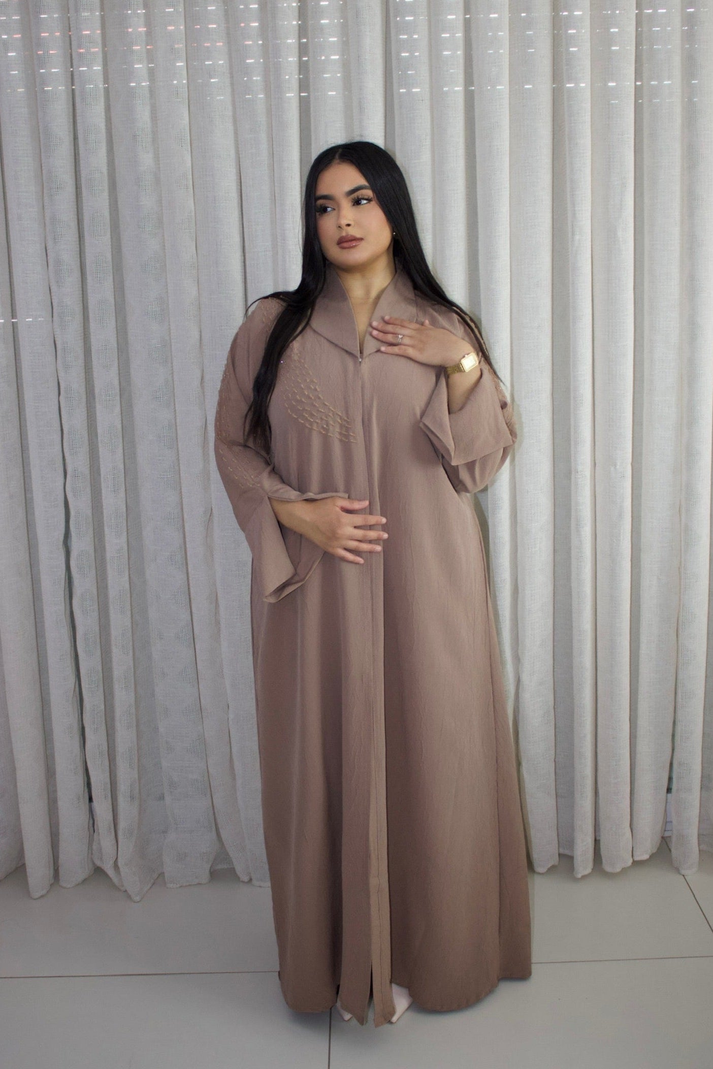 ABAYA IBTISSEM TAUPE