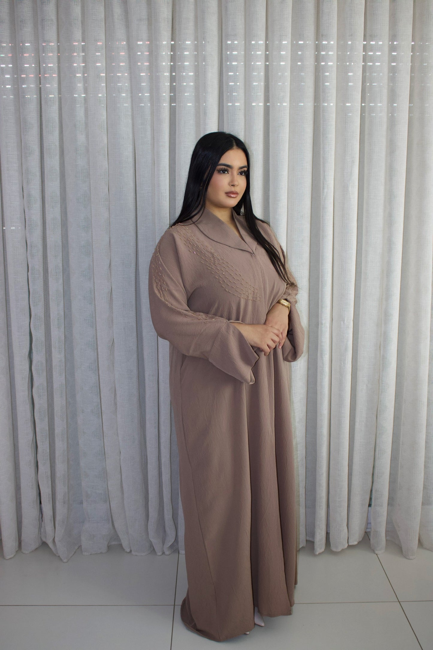 ABAYA IBTISSEM TAUPE