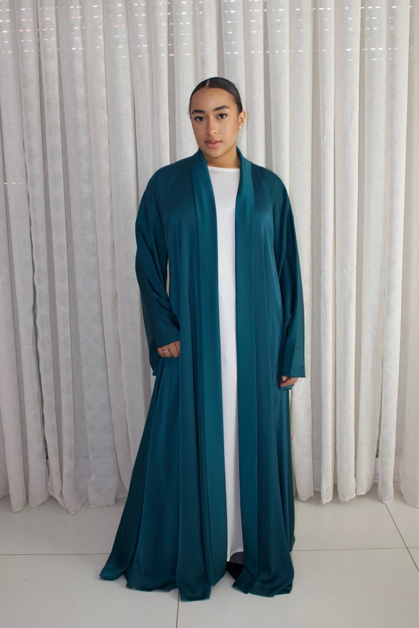 ABAYA MANAR BLEU CANARD