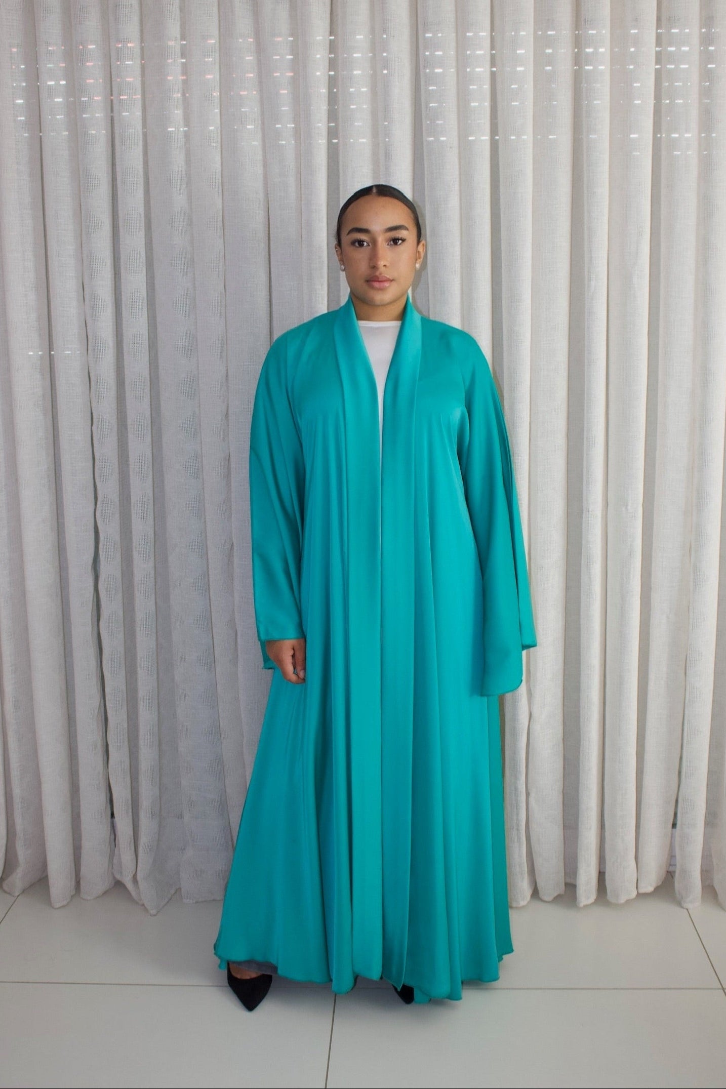 ABAYA MANAR VERT TURQUOISE