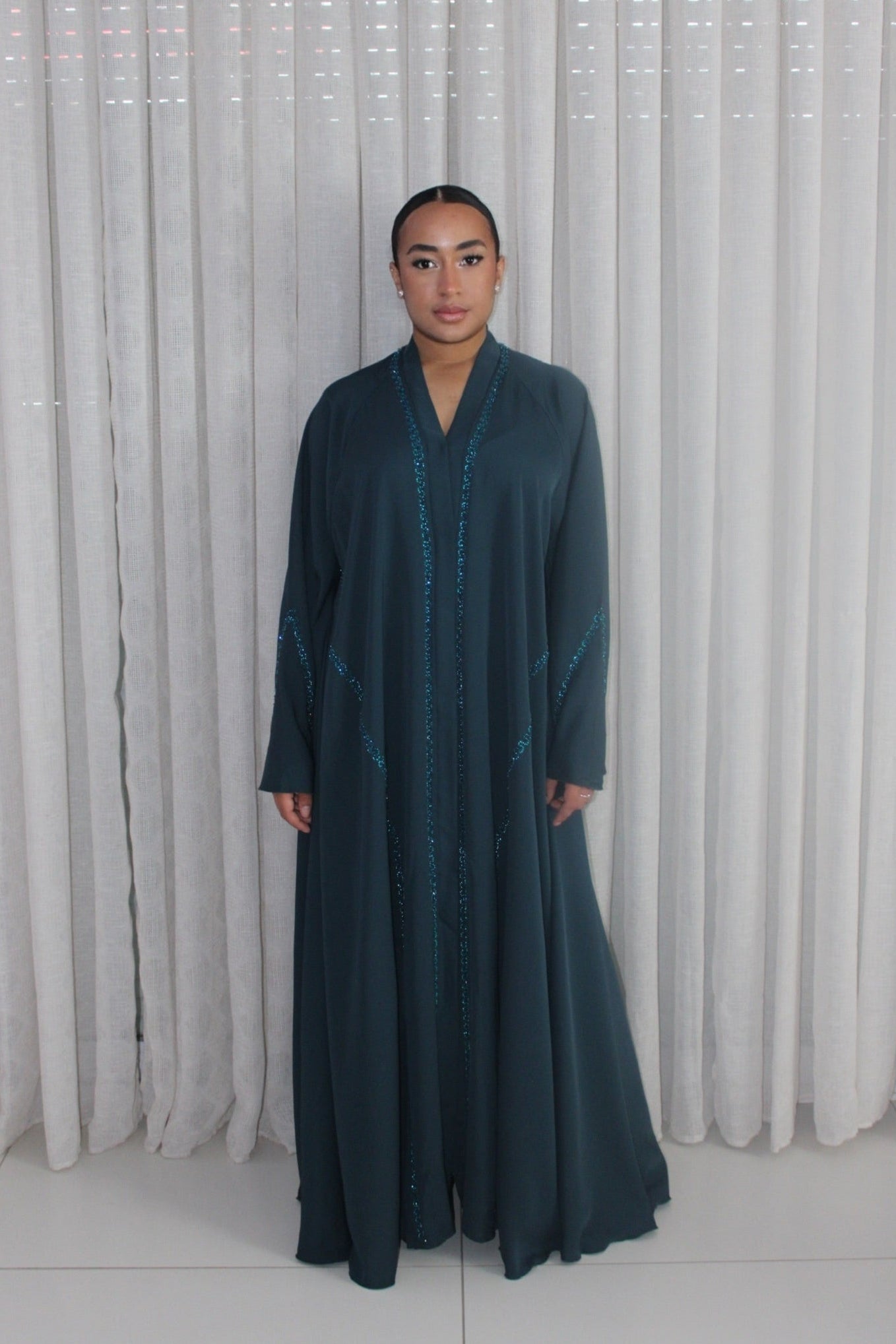ABAYA INESS BLEU CANARD