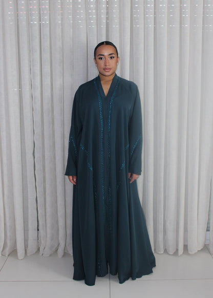 ABAYA INESS BLEU CANARD