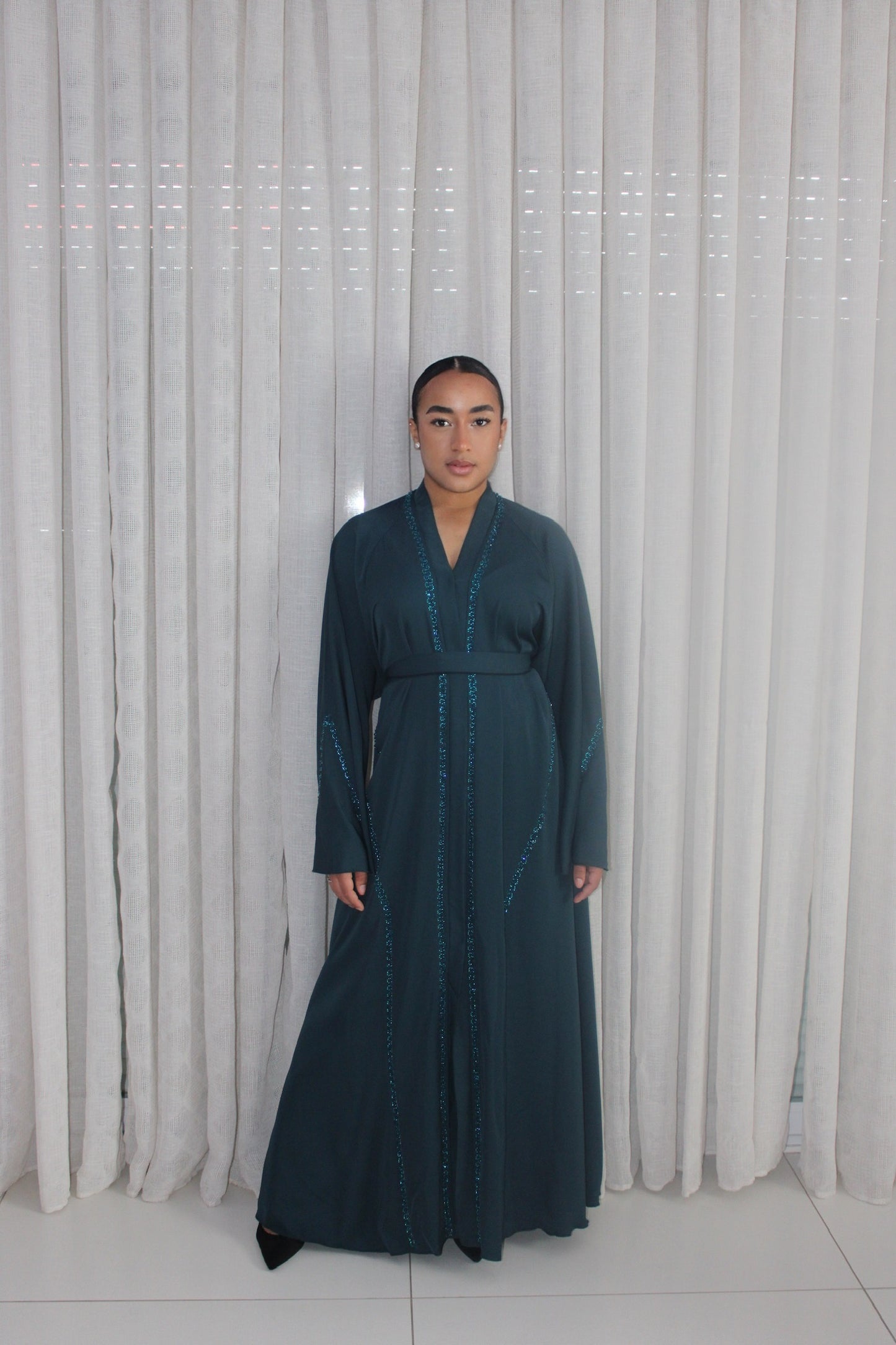 ABAYA INESS BLEU CANARD
