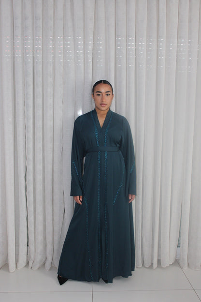 ABAYA INESS BLEU CANARD