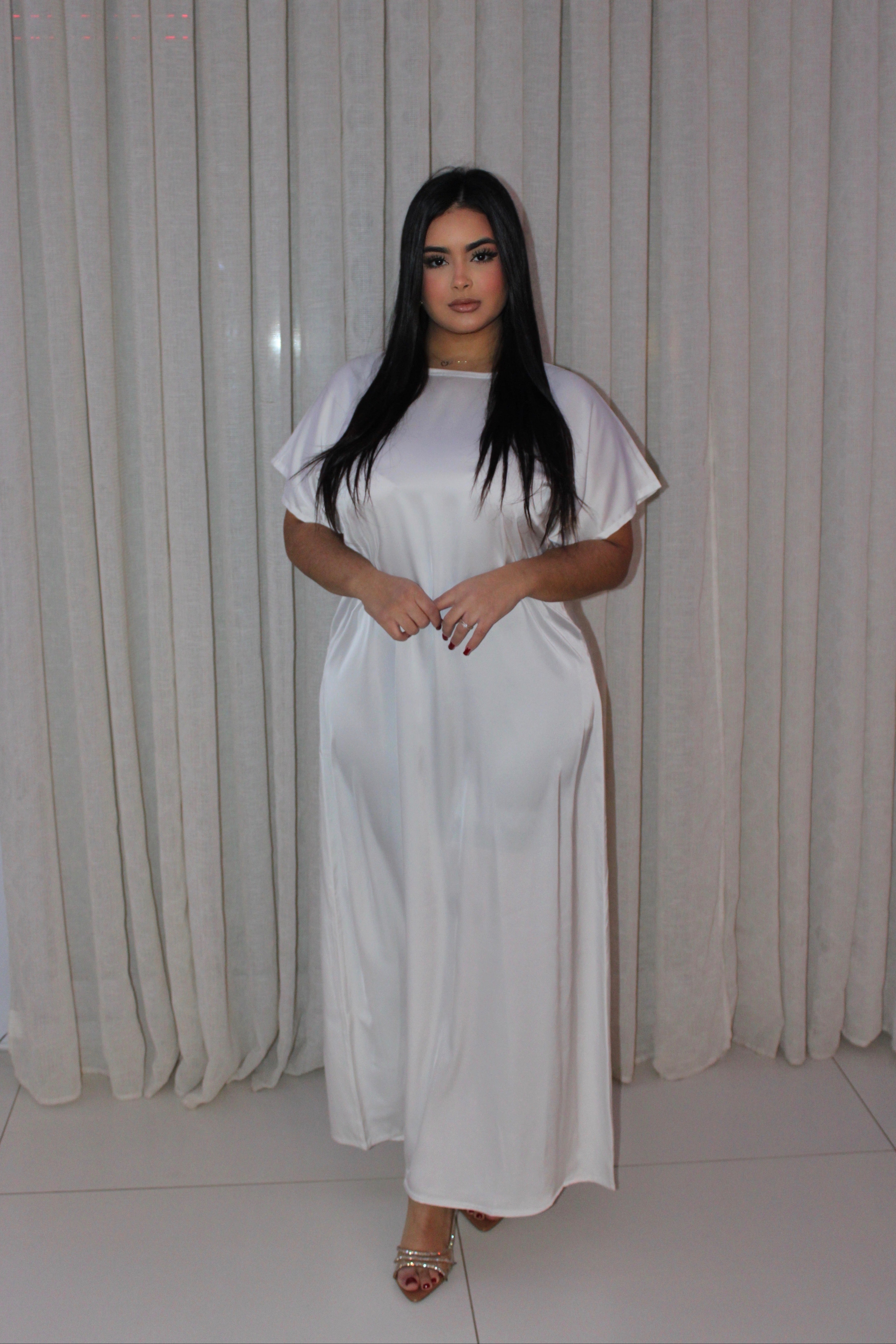 SOUS-ROBE BLANCHE SATIN