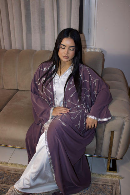 ABAYA IRIM MAUVE (DISPO MERCREDI 19/11)