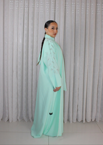 ABAYA SALMA VERT MENTHE