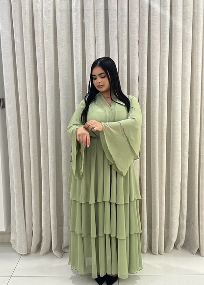 ABAYA HAFSA VERT D'EAU