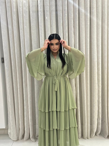 ABAYA HAFSA VERT D'EAU