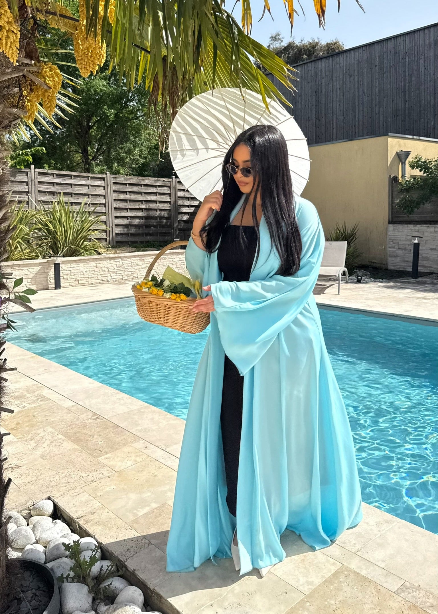 ABAYA MANAR BLEU CIEL