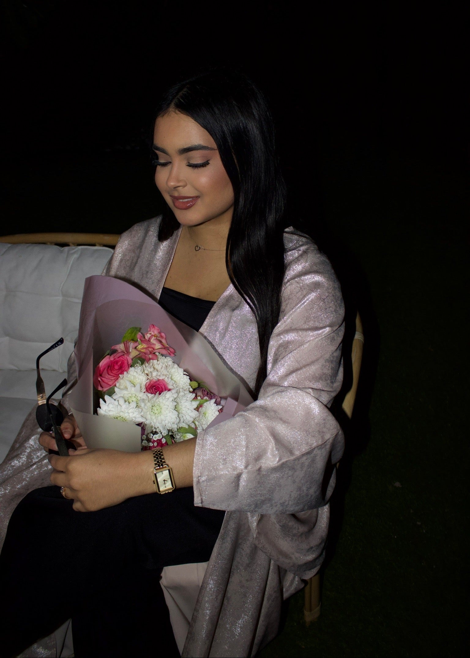 ABAYA MANEL ROSE