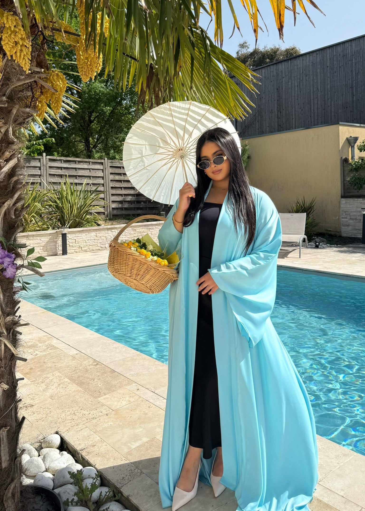 ABAYA MANAR BLEU CIEL